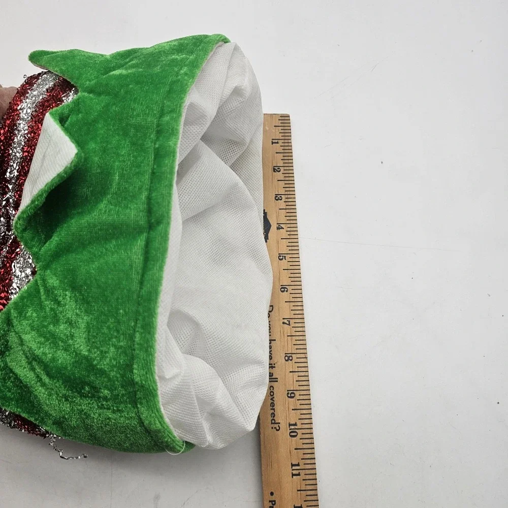 Celebrate It Elf Legs Hat Cap Fitted One Size Red Green Christmas Costume
